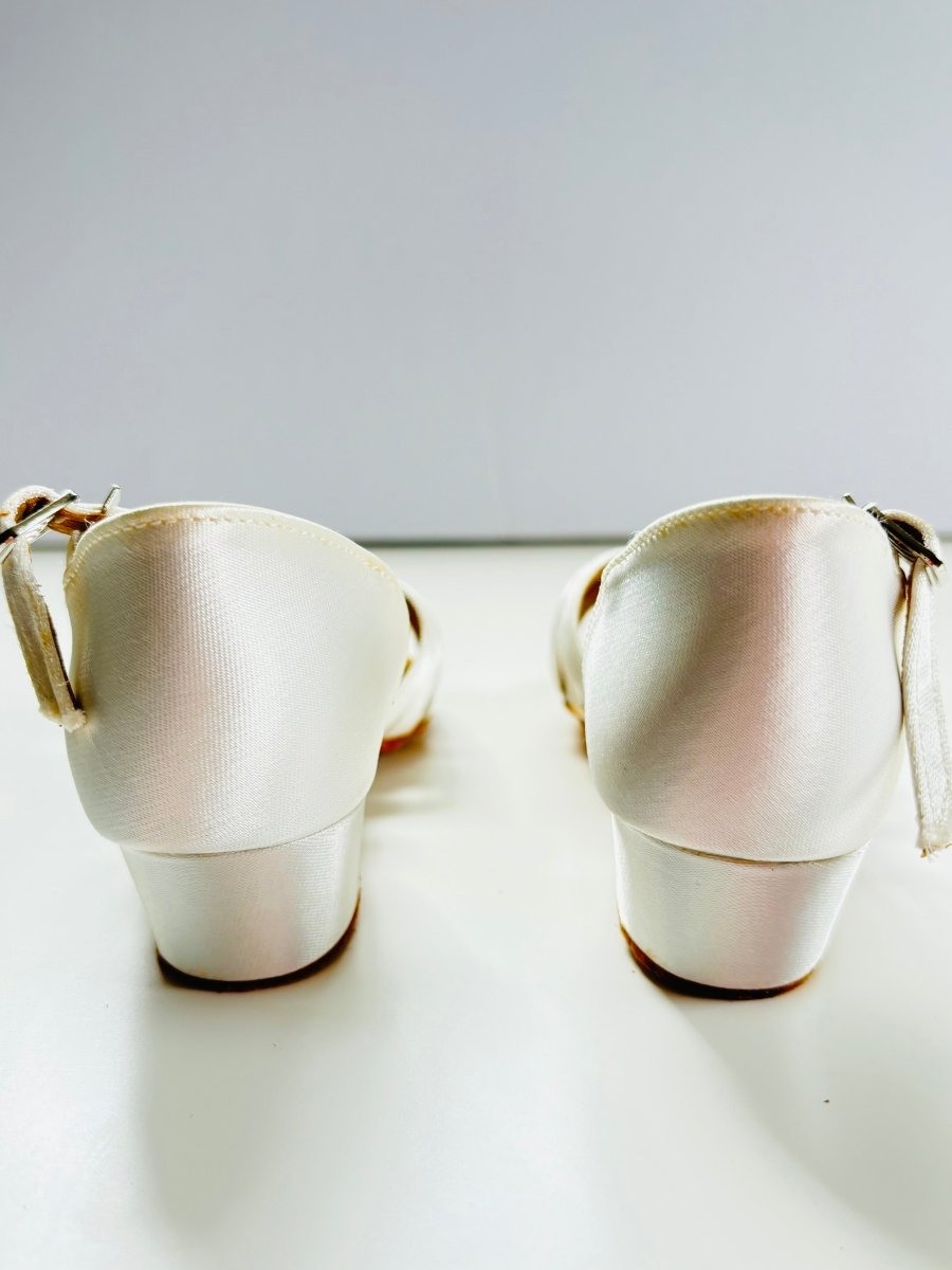 Kids' or Women's Ballroom / Latin / Salsa Dance Shoes, White Satin, 35mm/ 1.4" heel