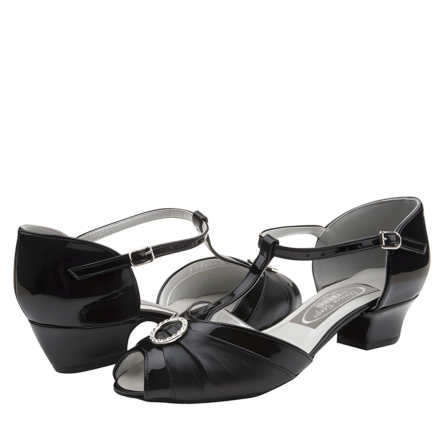 Garnet — Freed of London Ladies Dance Shoes — Black Leather