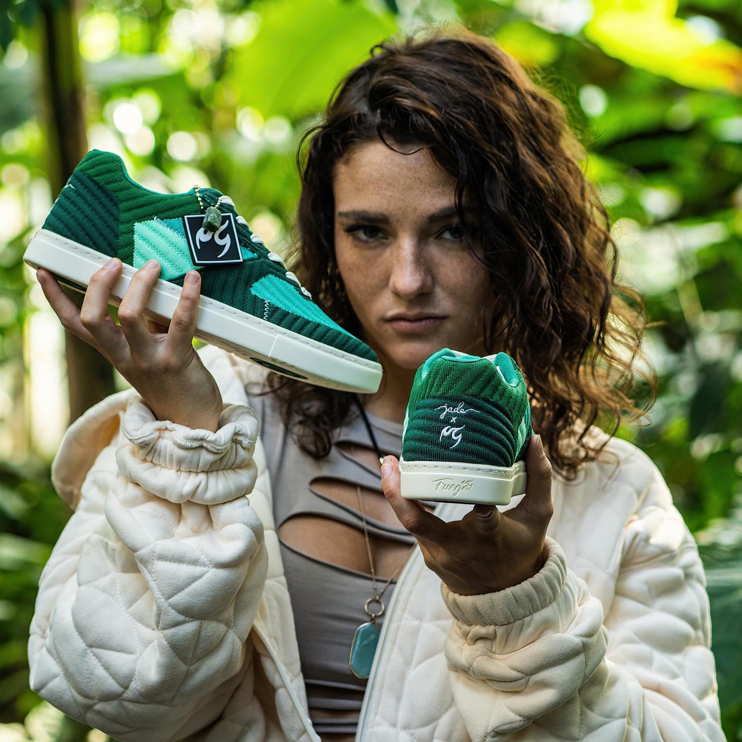 Fuego Green Jade Low-Top Dance Sneakers