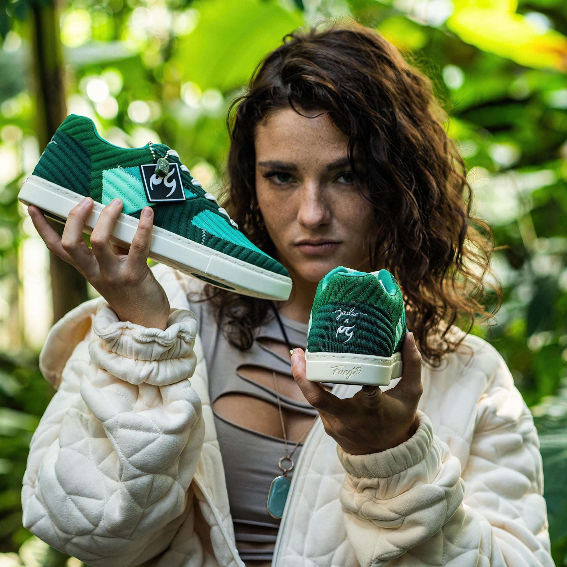 Fuego Green Jade Low-Top Dance Sneakers