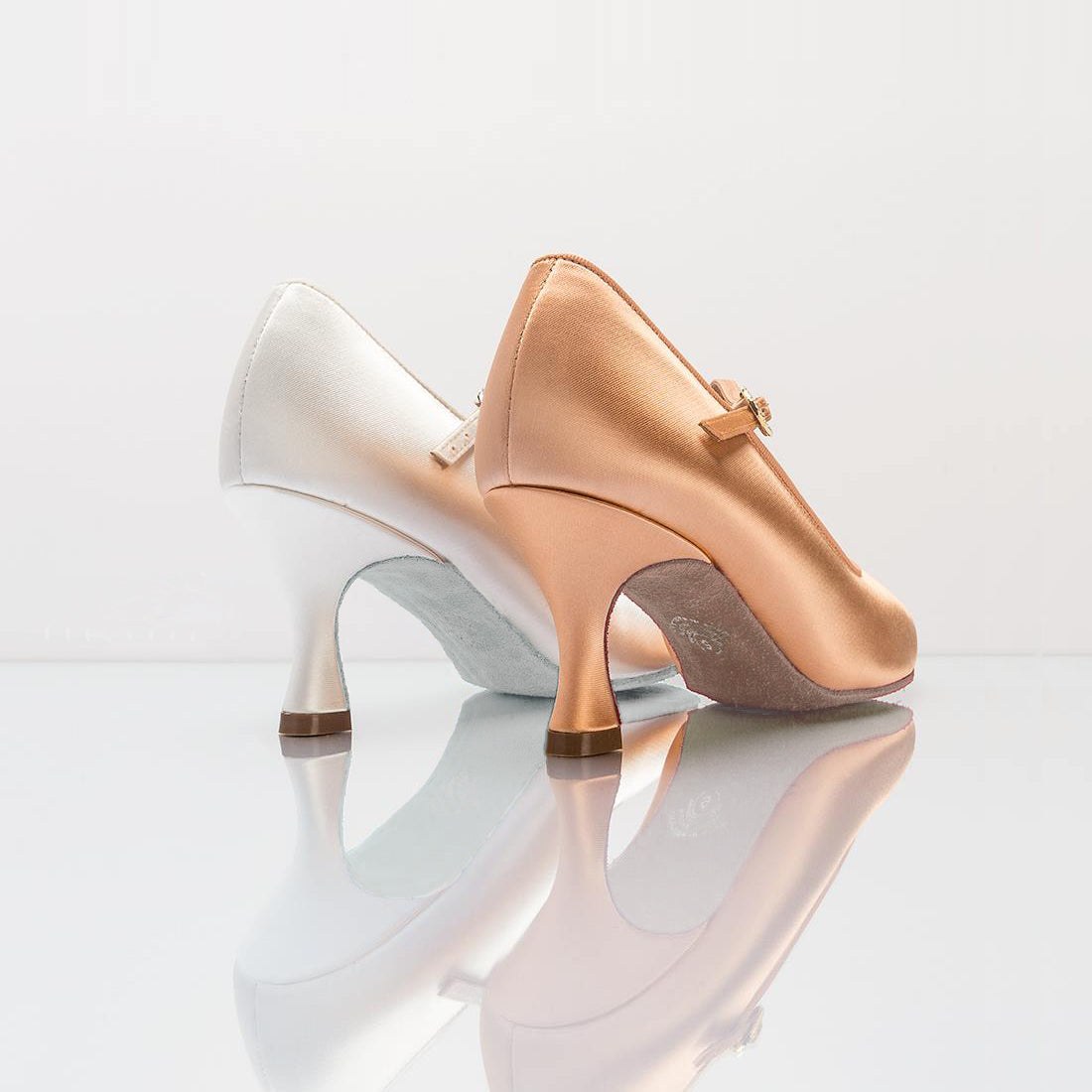 IDS ICS Round Toe Single Strap Peach Satin Ballroom Shoes