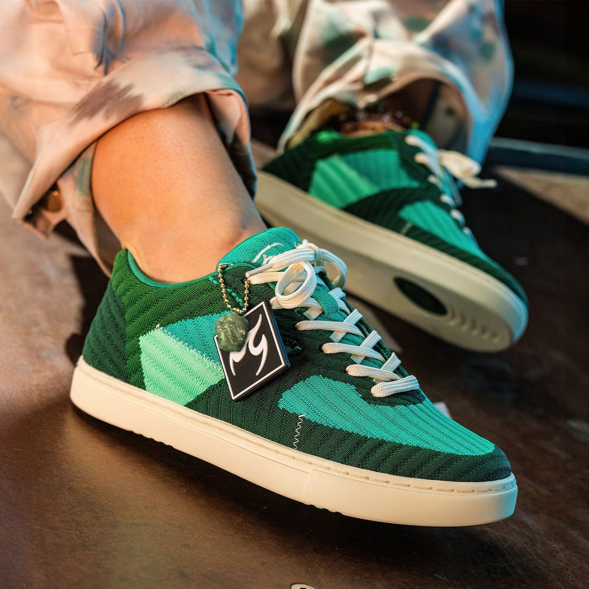 Fuego Green Jade Low-Top Dance Sneakers
