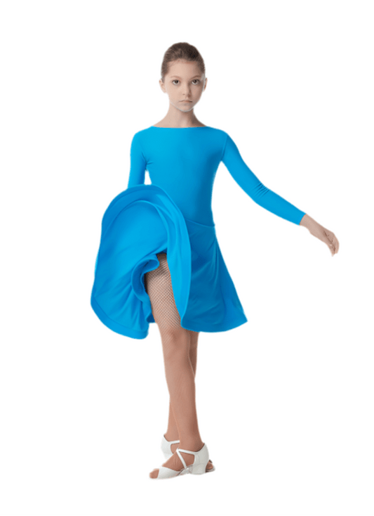 Juvenile Ballroom Latin Salsa Dance Dress Azure - DanceMe - Wedance