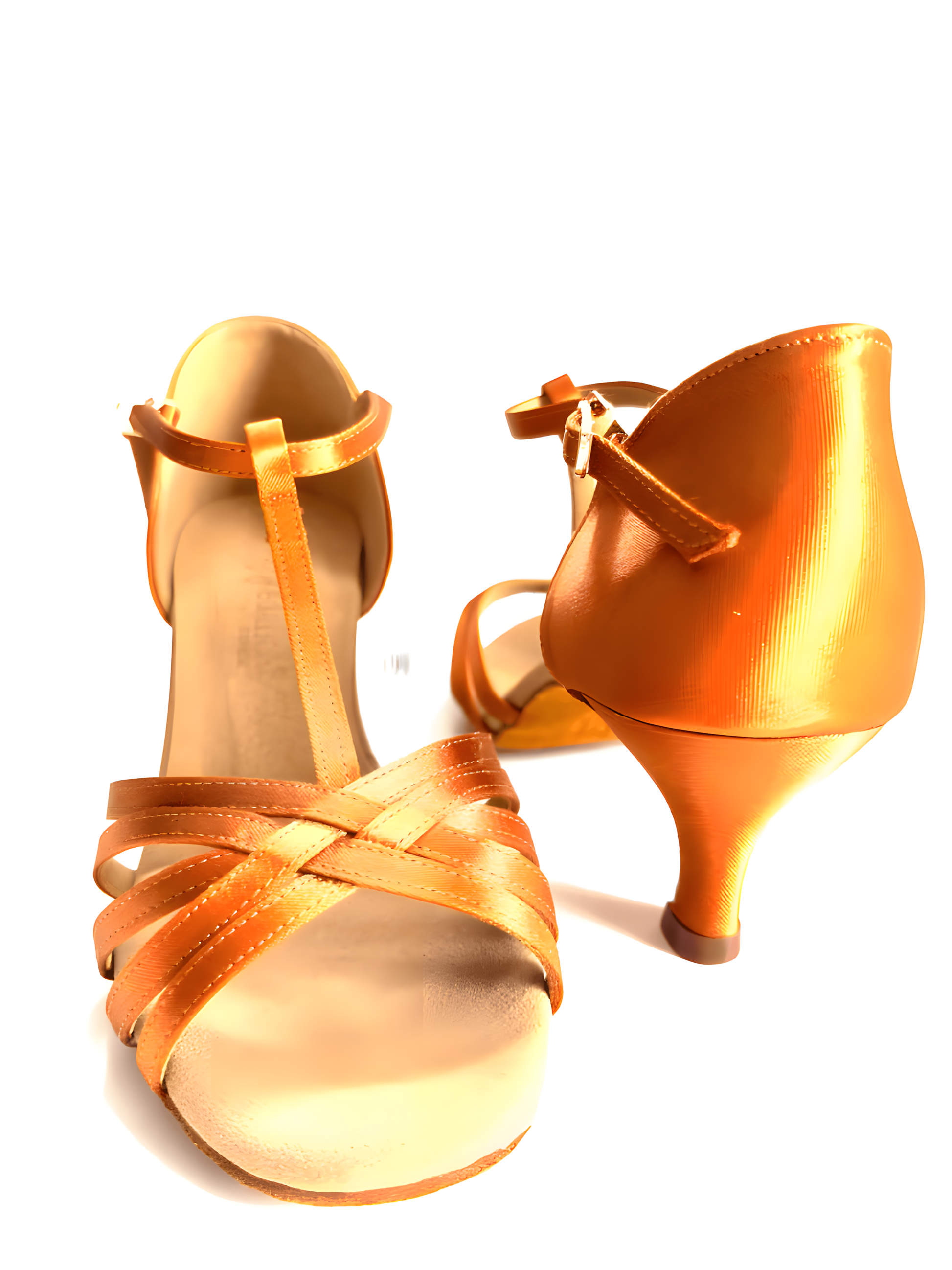 EVA T Latin Dance Shoes for Women – Tan Satin, 2” / 2.5” / 3” Heels upscaled
