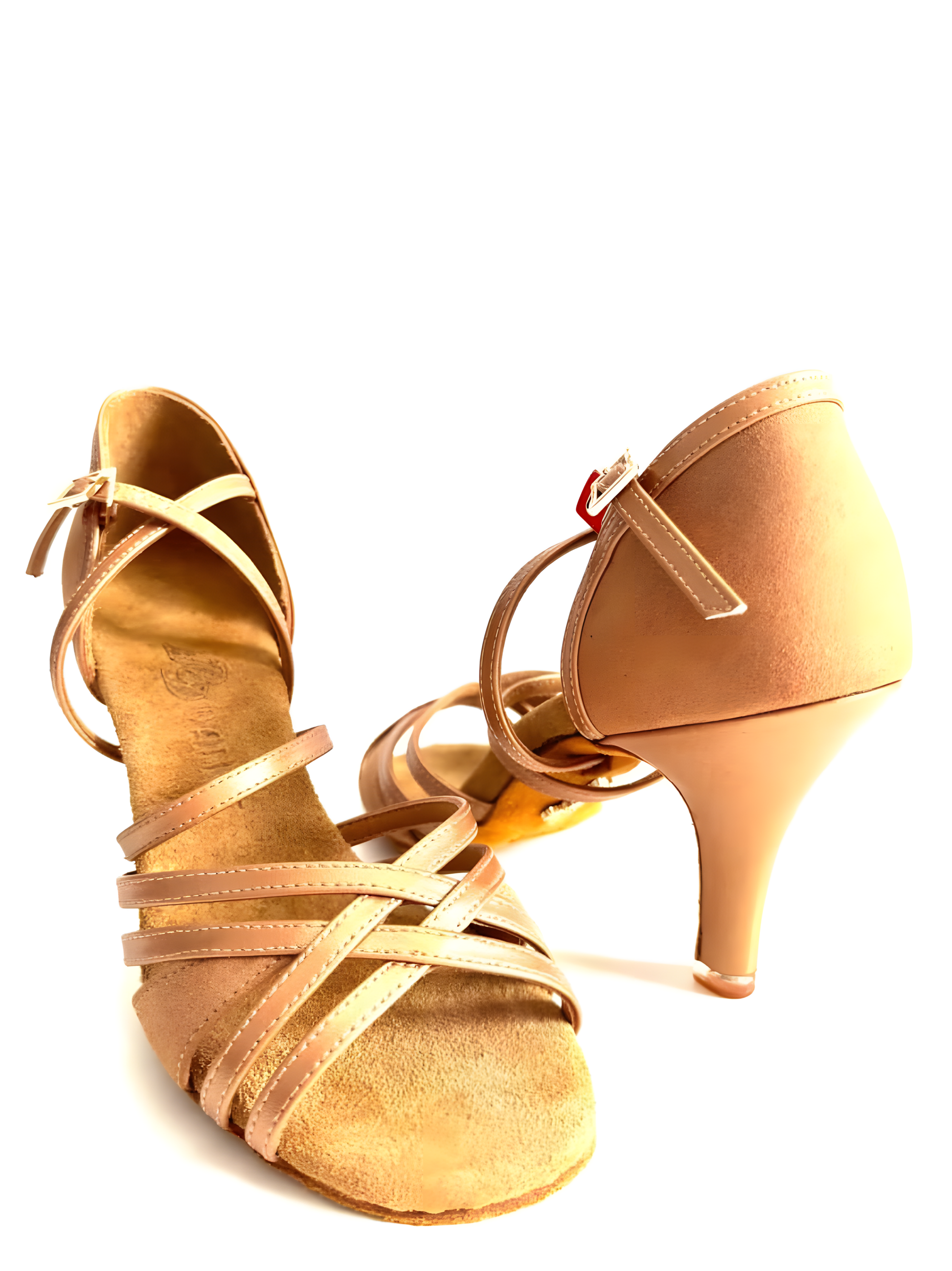 BD Dance Women’s Latin Dance Shoes 2330B – Tan Nubuck Leather – 3’ Heel – For Salsa, Bachata, Ballroom Practice upscaled