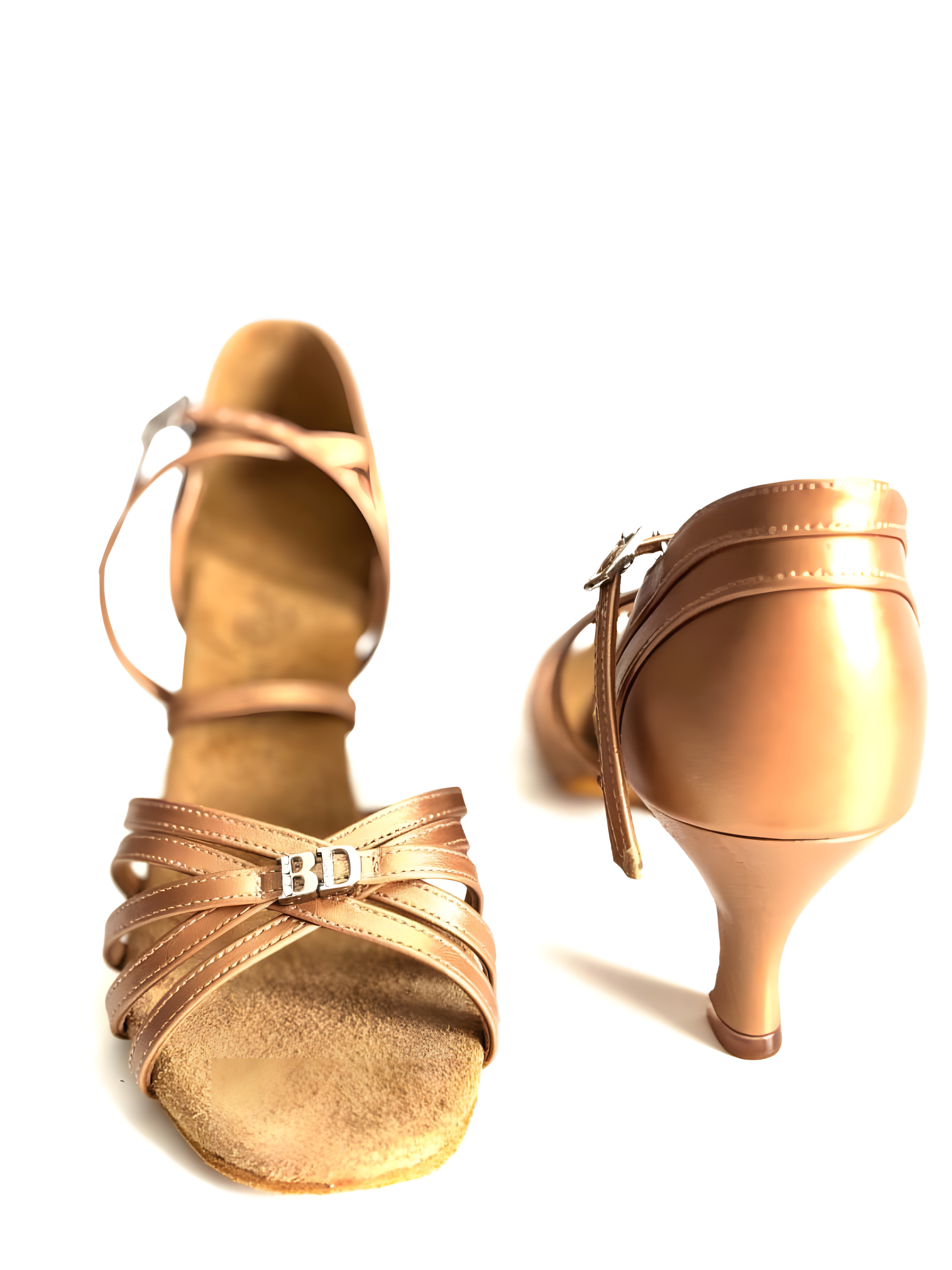 BD Dance Women’s Latin Dance Shoes 2602 – Tan Leather – 2.5” Heel – For Salsa, Bachata, Ballroom Practice upscaled