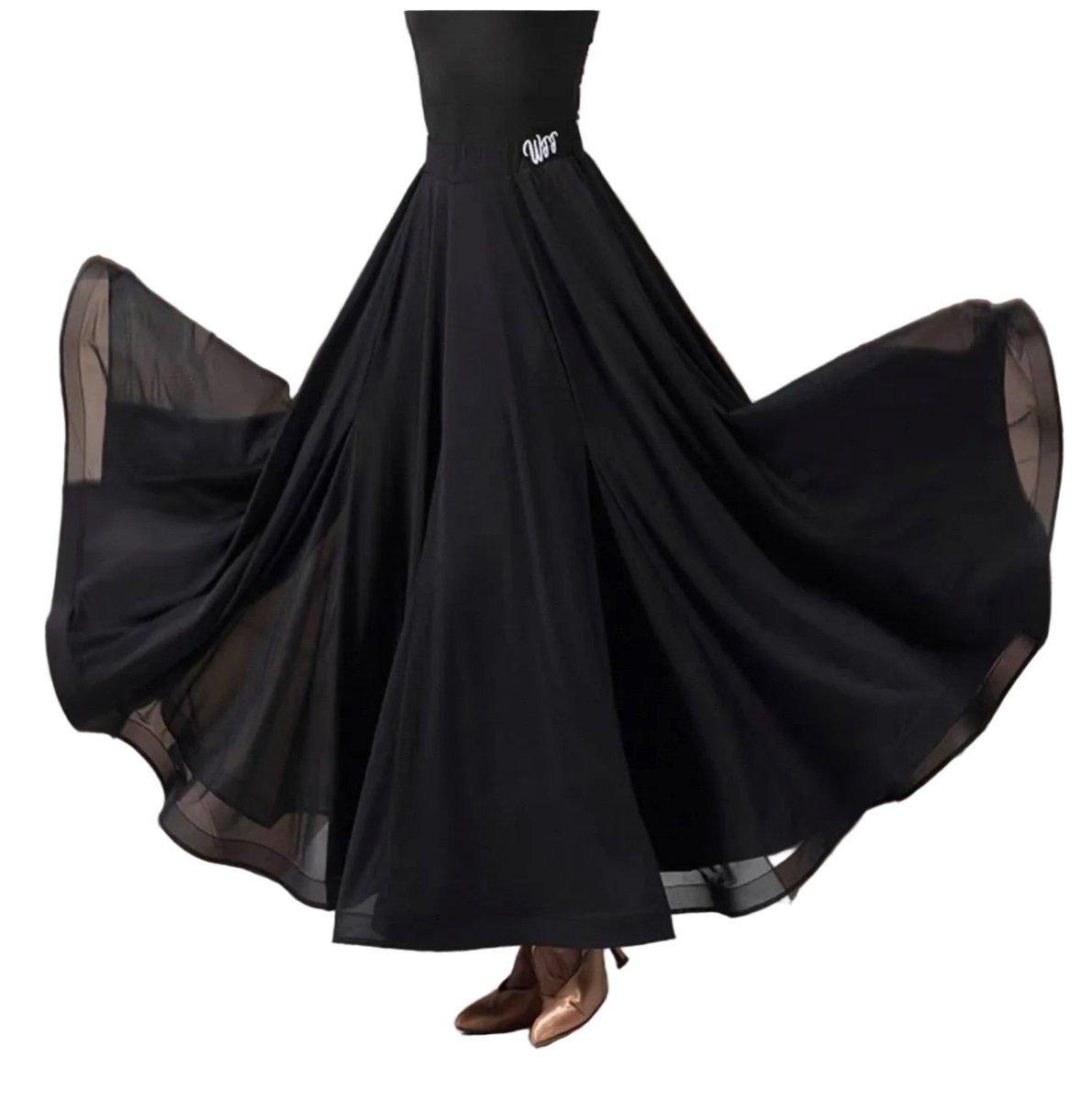 LS-03249 Long Black Practice Skirt – Samba, Tango, Waltz | Wedance