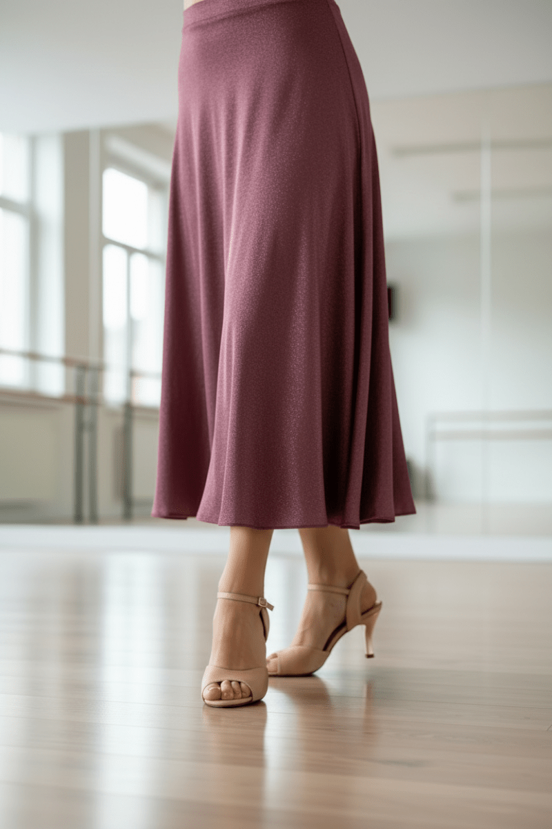 Luz – Nude Open - Back Tango Shoes with 7.5 cm Gold Heel, Wide - Dance Shoes - Wedance Vibe - Wedance