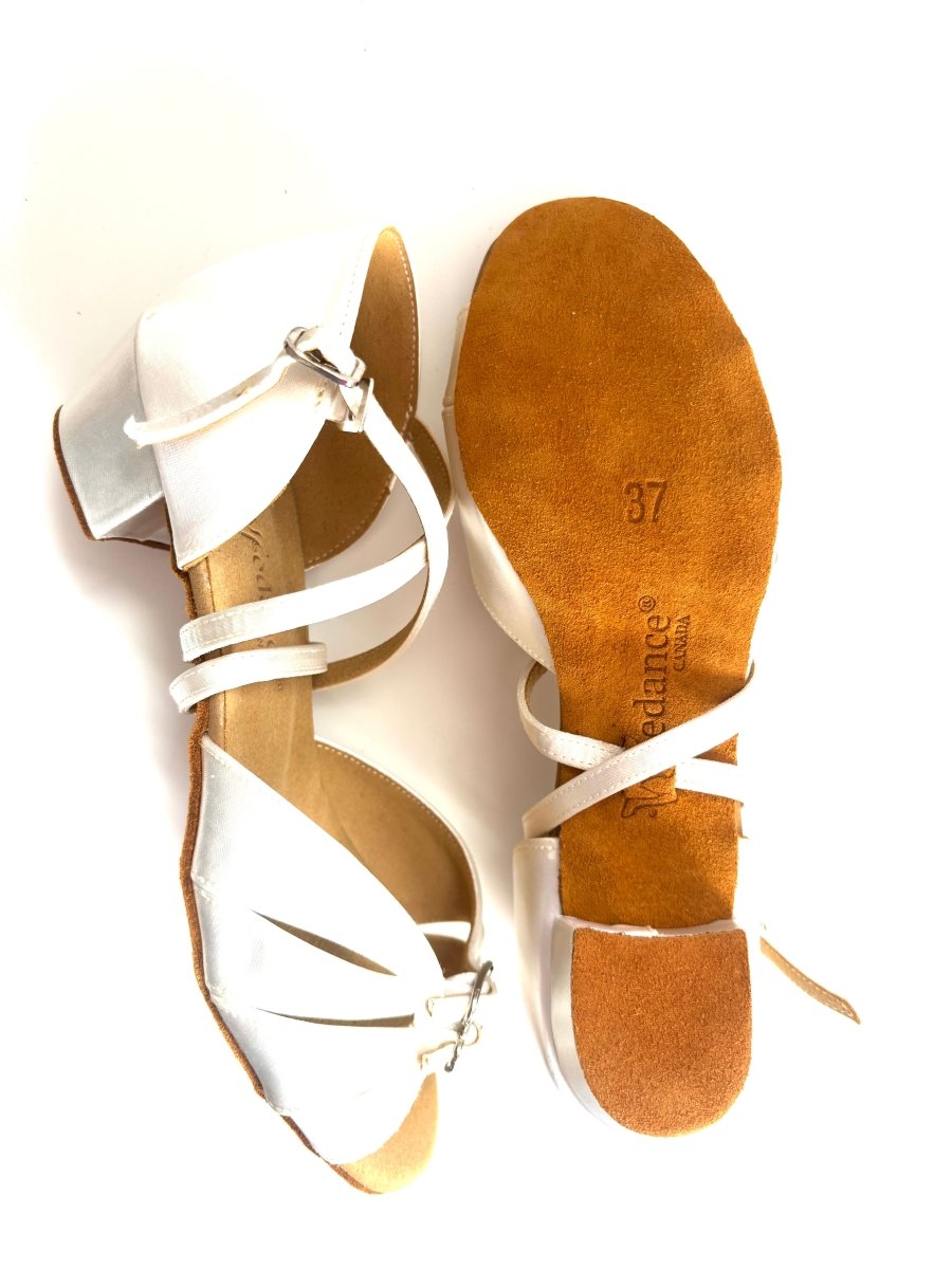 White Tan Satin Girl or Women Dance Shoes