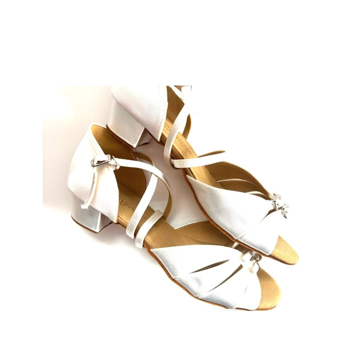 White Tan Satin Girl or Women Dance Shoes