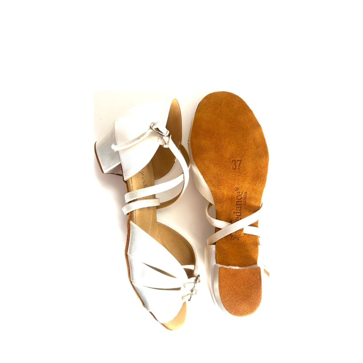 White Tan Satin Girl or Women Dance Shoes