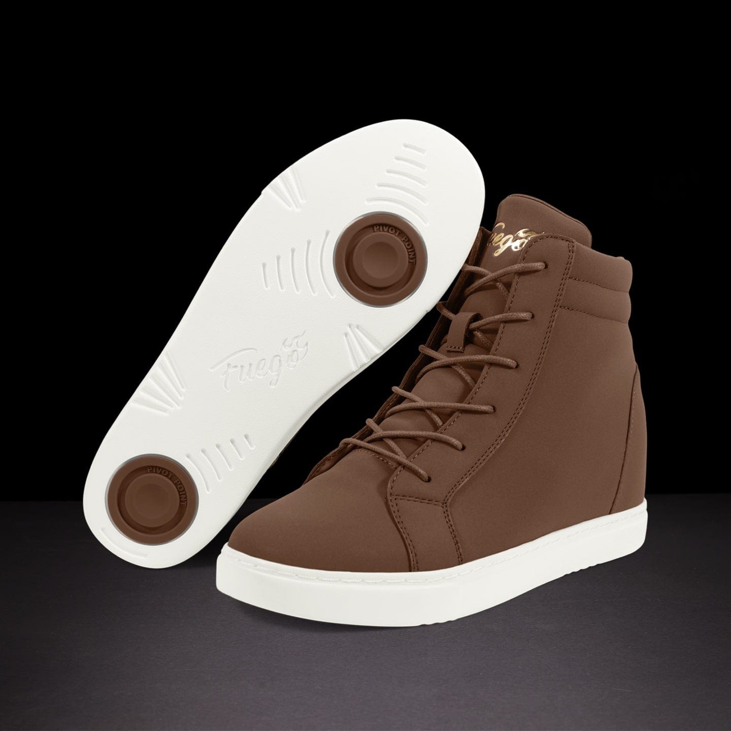 Fuego Wedge Dance Sneakers — Mocha