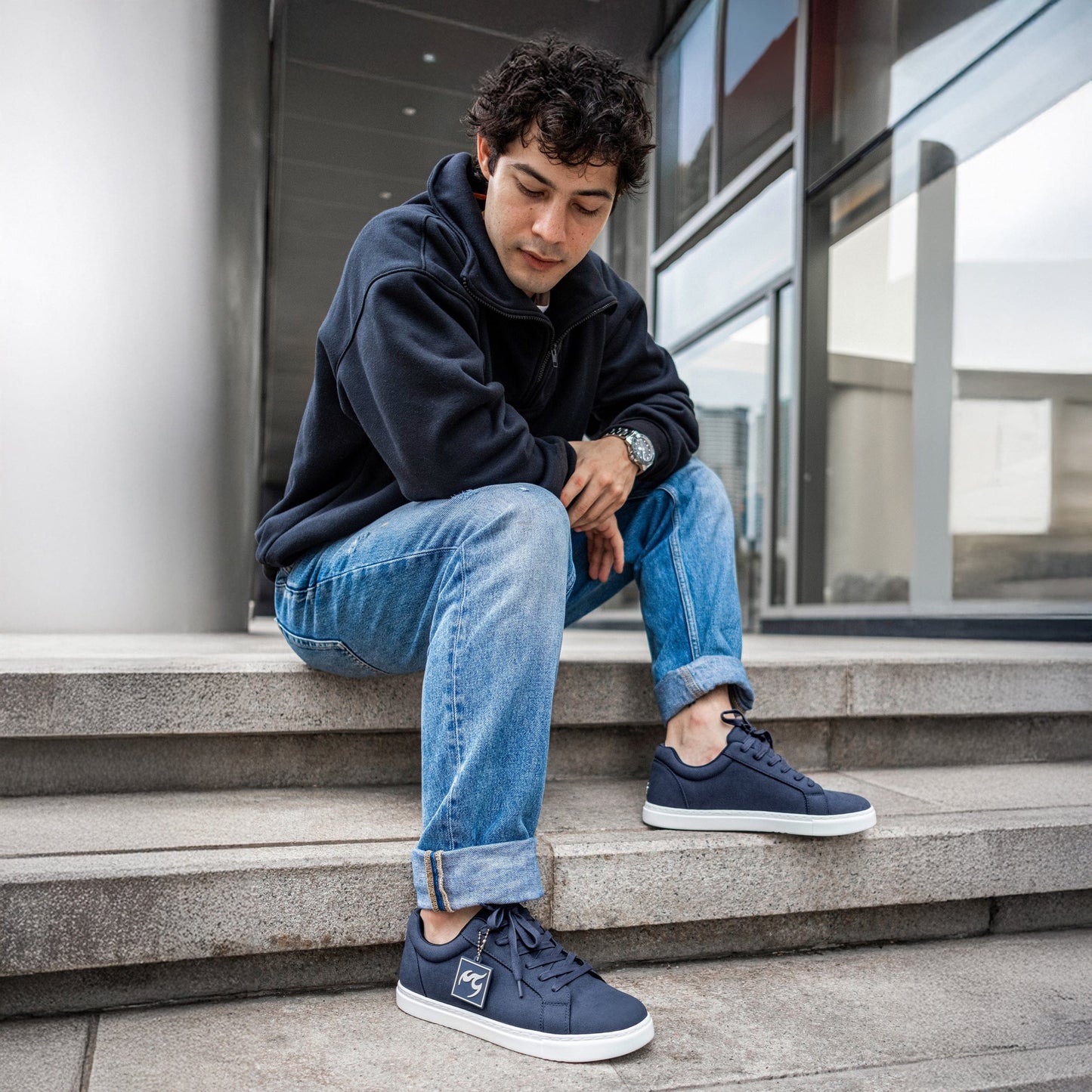 Fuego Navy Low-Top Dance Sneakers