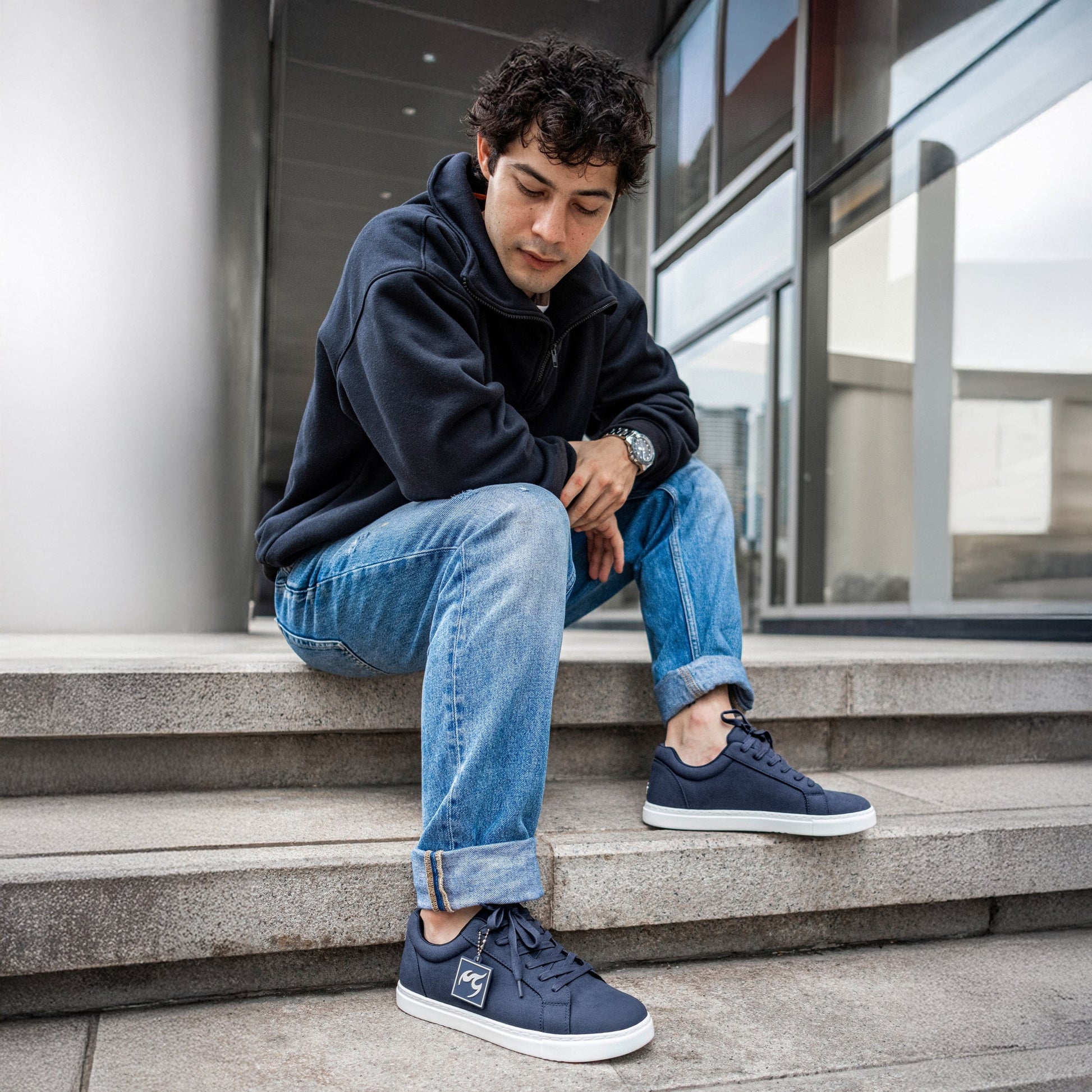 Fuego Navy Low-Top Dance Sneakers