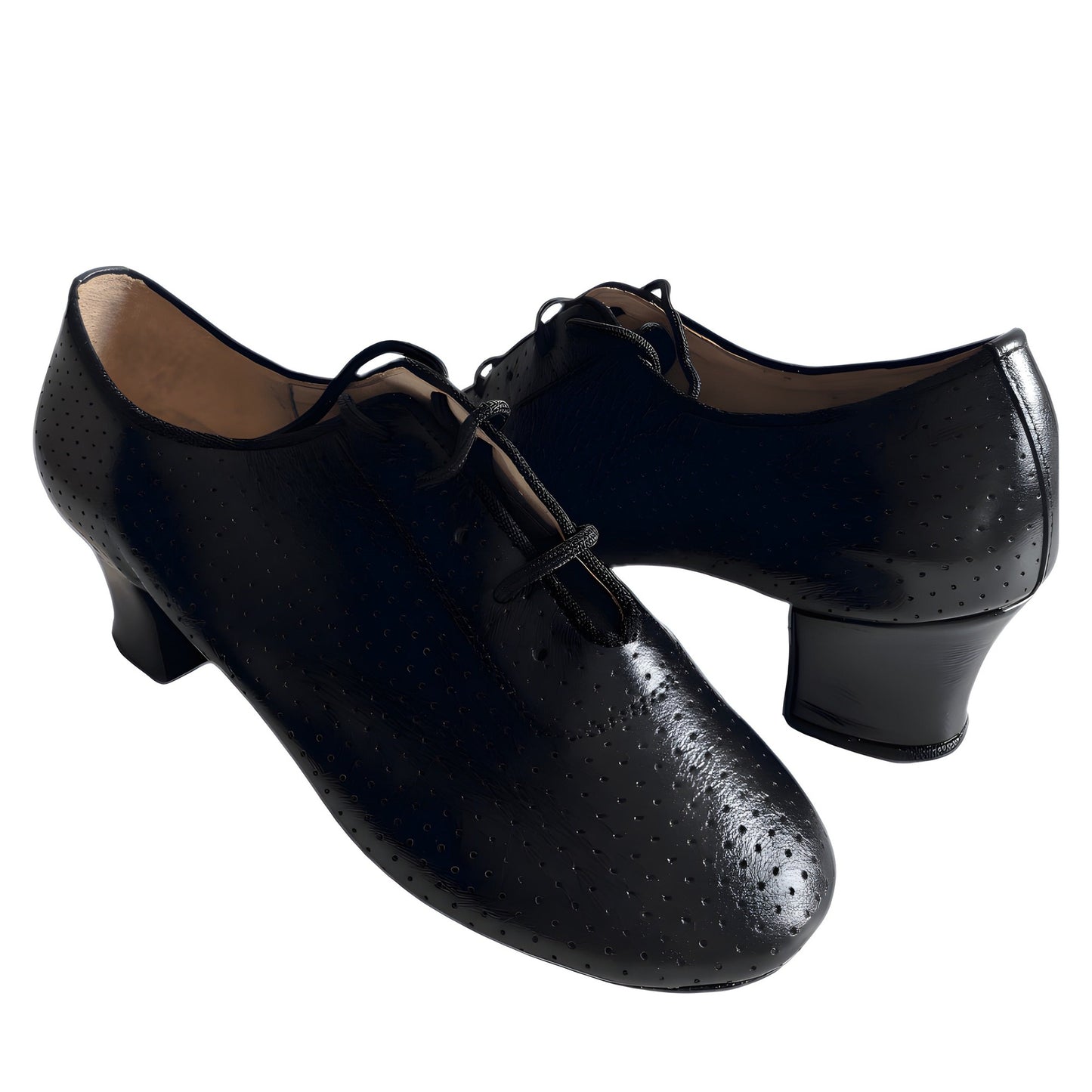 Aida 121D – Women's Latin Practice Dance Shoes — Black Leather