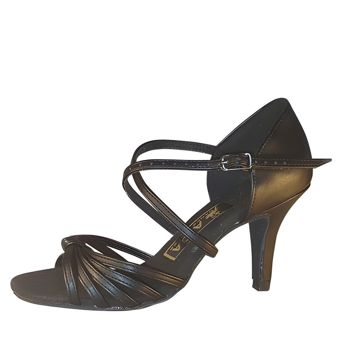 AIDA Cheyenne 081E – Women's Latin Dance Shoes, Closed Vamp — Black Leather