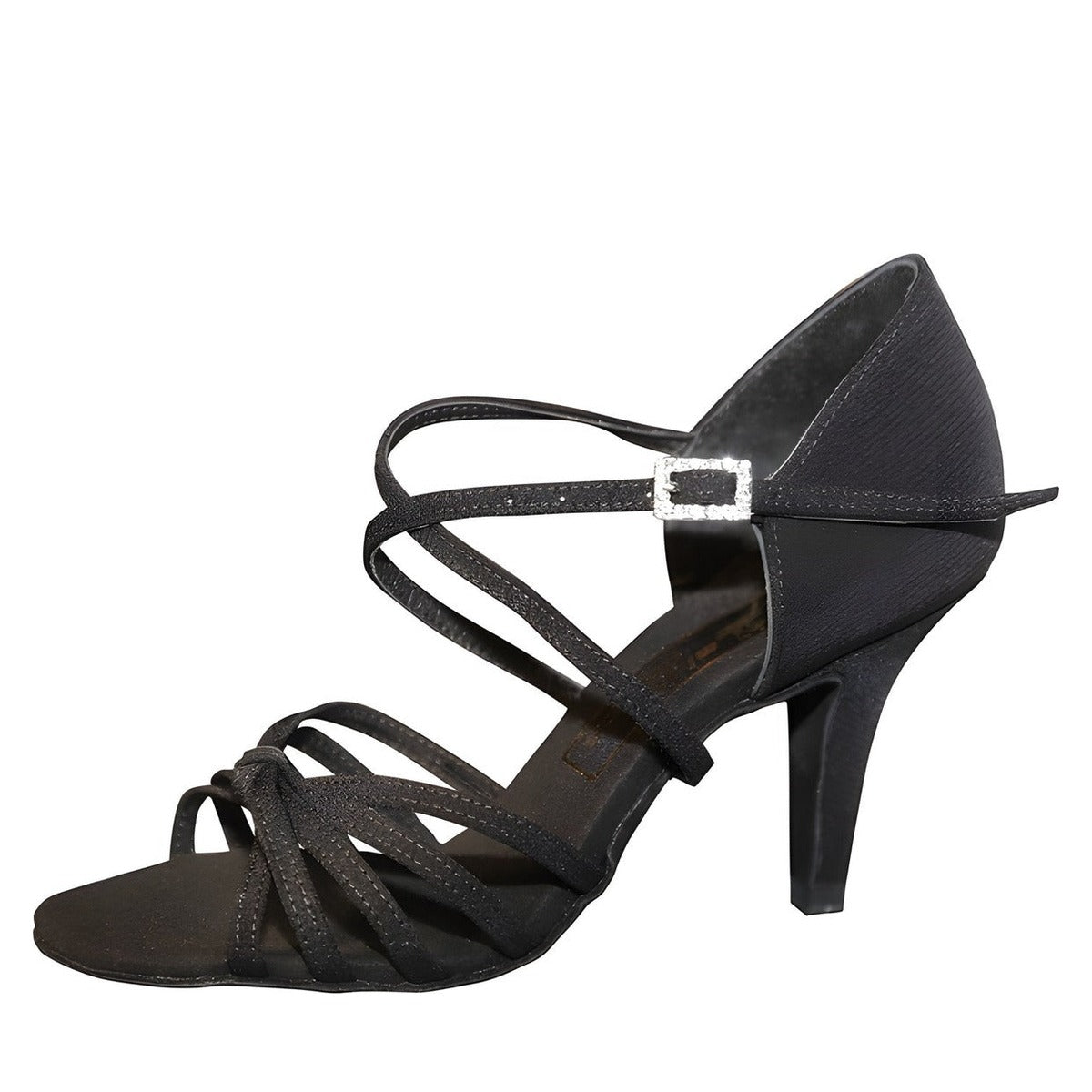 AIDA Cheyenne 081E – Women's Latin Dance Shoes, Closed Vamp — Black Canvas