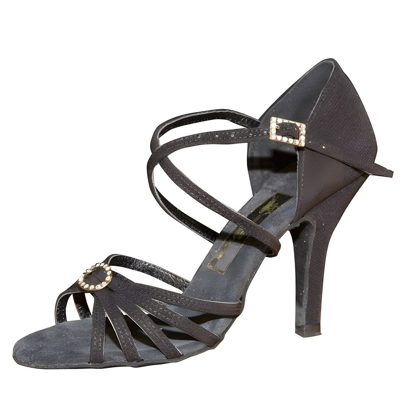 AIDA Amanda 082E – Women's Latin Dance Shoes — Black Canvas
