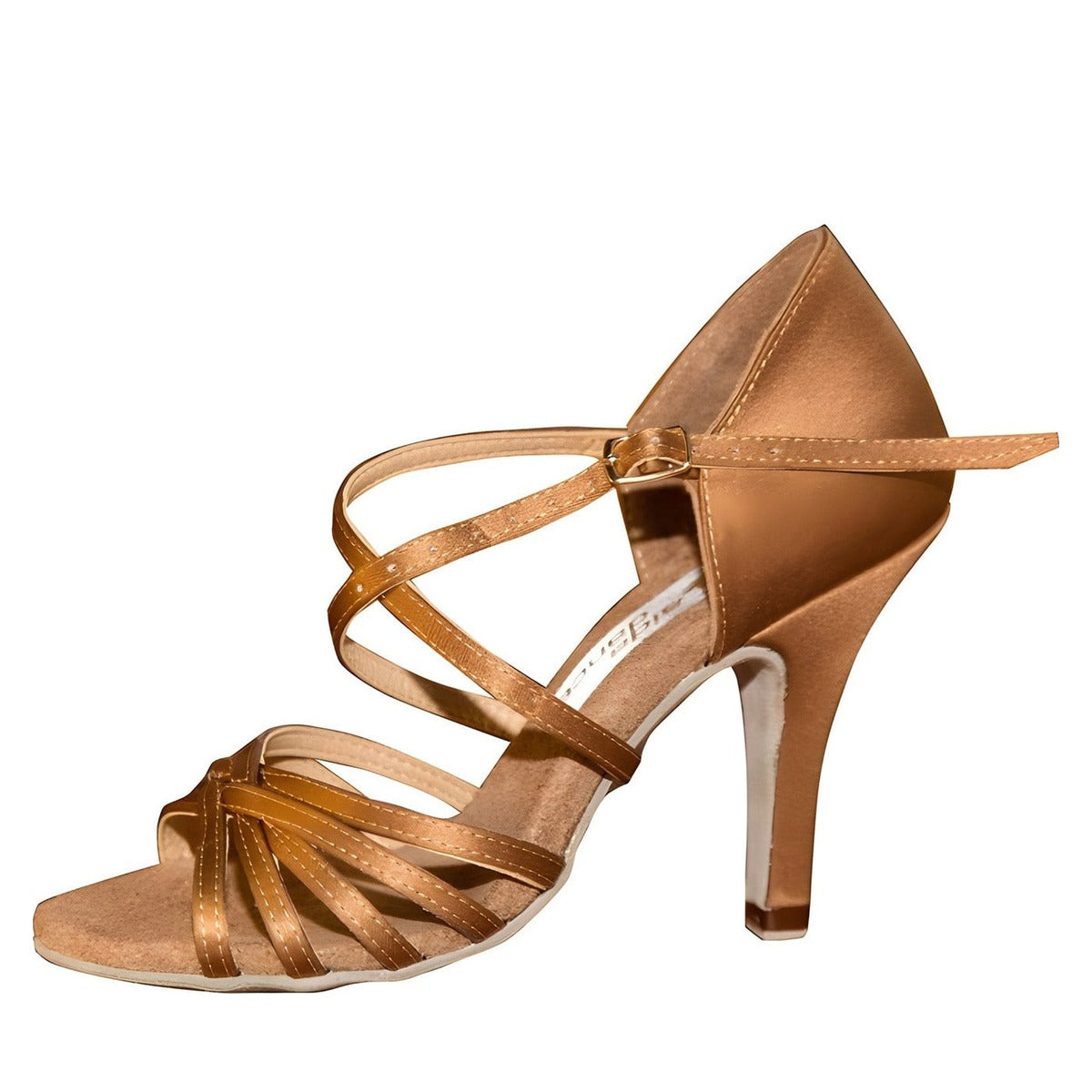 AIDA Karina 070E – Women's Latin Dance Shoes — Out Dark Gold Satin