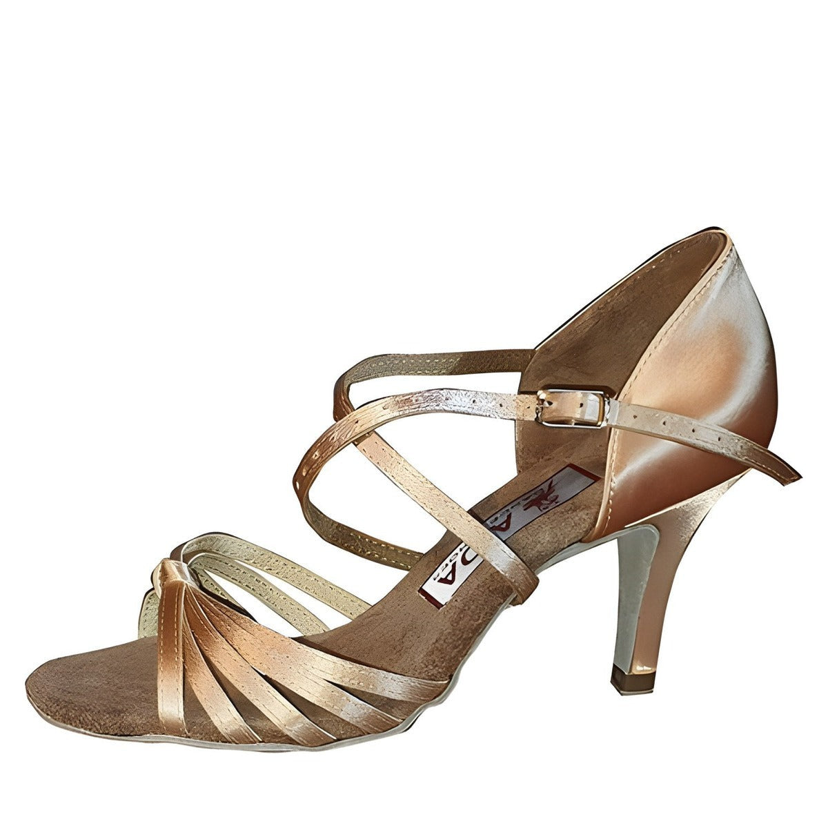 AIDA Cheyenne 081E – Women's Latin Dance Shoes, Closed Vamp — Flesh Satin