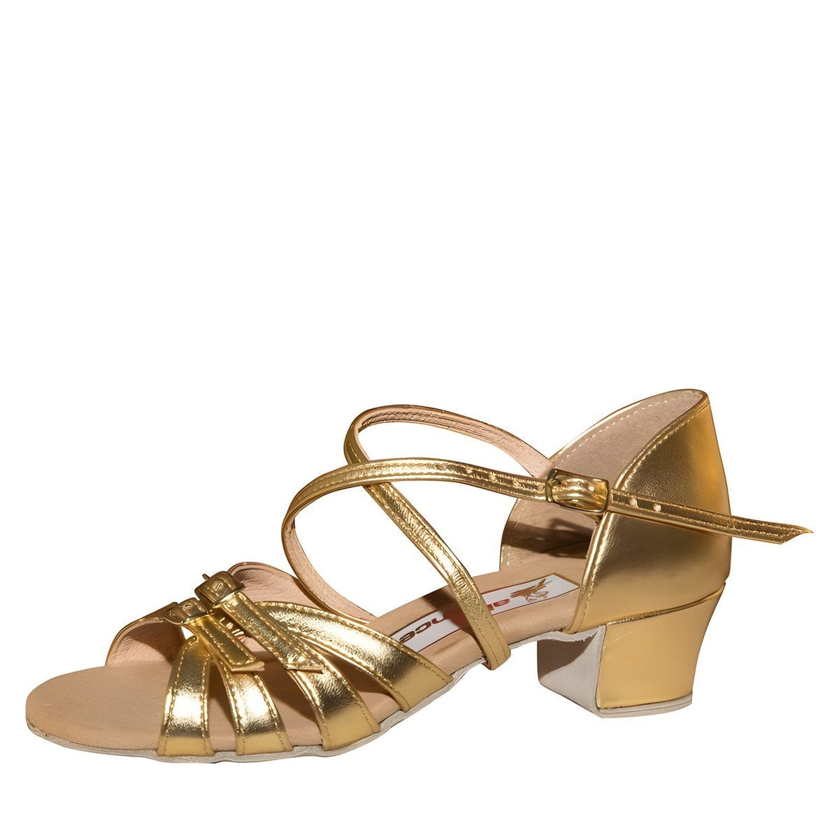 AIDA Tracey 029E — Girls' Latin Dance Shoes — Gold Leather