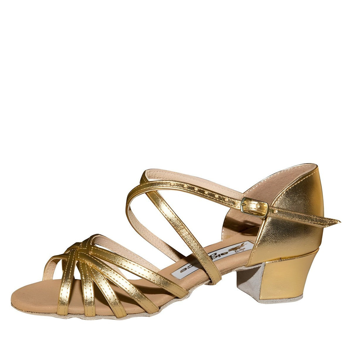 AIDA Karina 024E — Girls' Latin Dance Shoes — Gold Leather