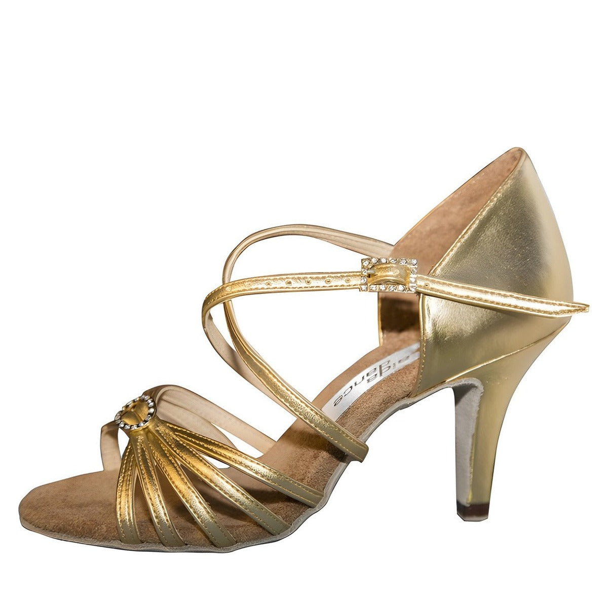 AIDA Amanda 082E – Women's Latin Dance Shoes — Gold Leather