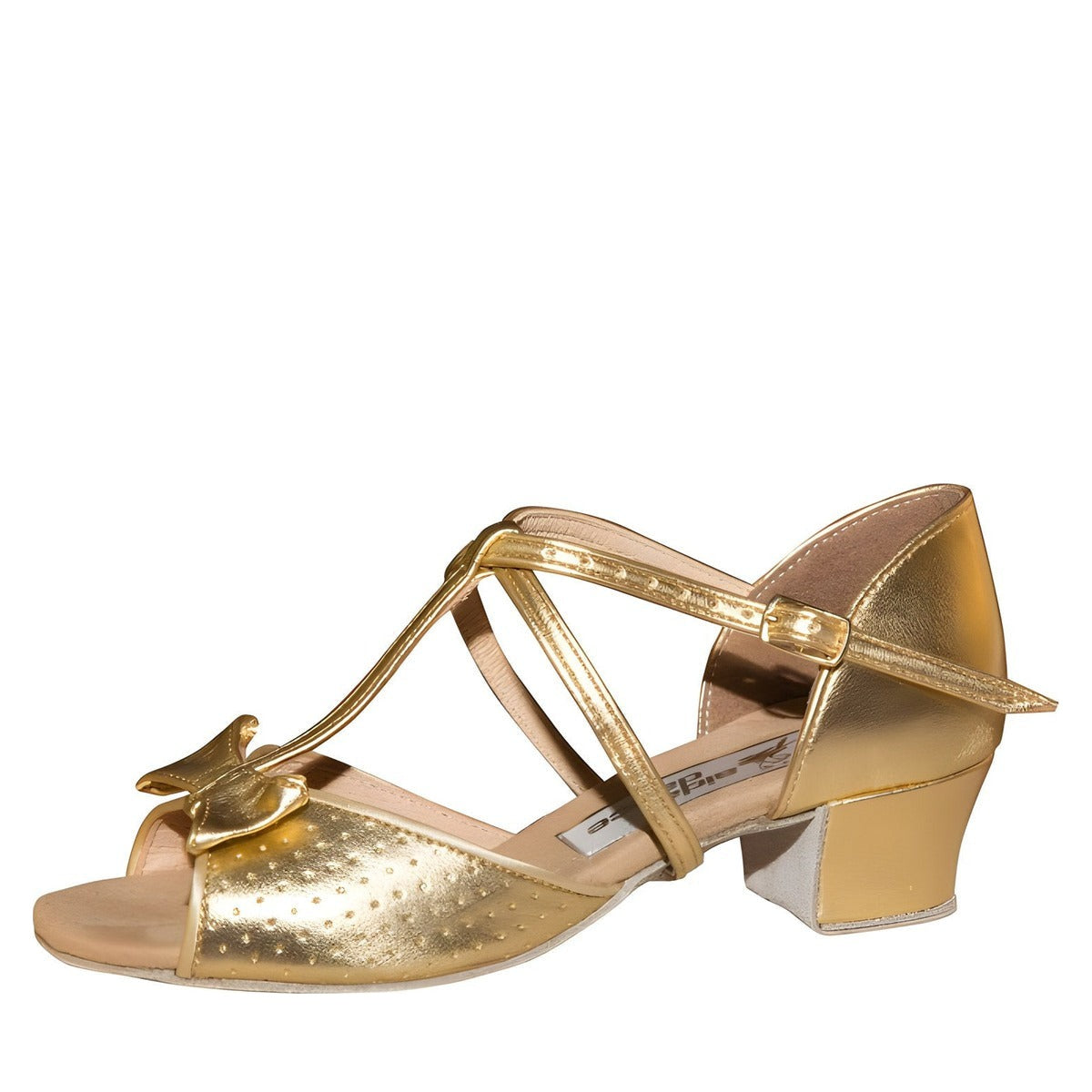 AIDA Sabrina 028E — Girls' Latin Dance Shoes — Gold Leather