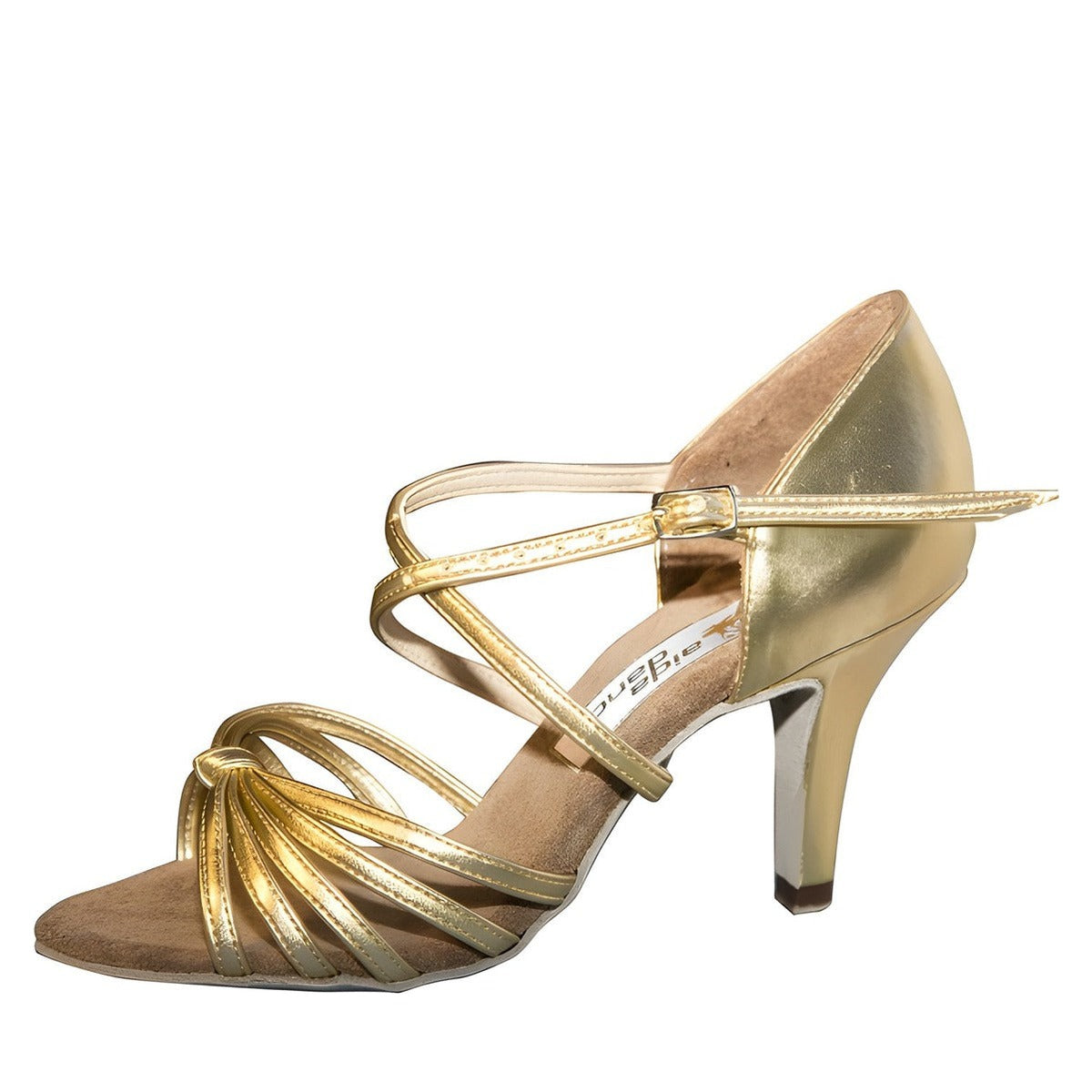 AIDA Cheyenne 081E – Women's Latin Dance Shoes, Closed Vamp — Gold Leather