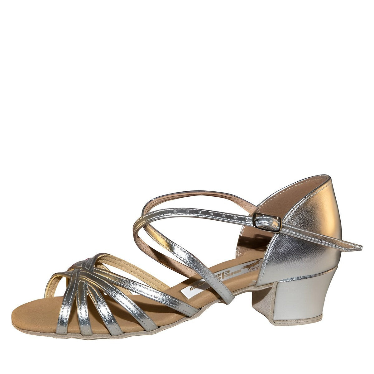 AIDA Karina 024E — Girls' Latin Dance Shoes — Silver Leather