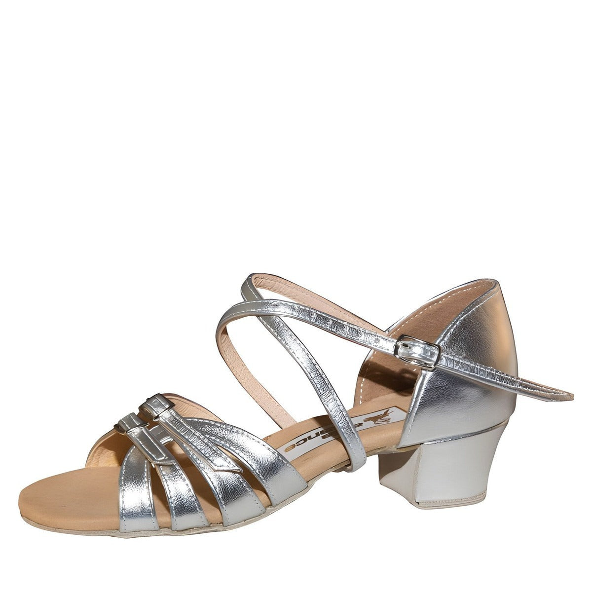 AIDA Tracey 029E — Girls' Latin Dance Shoes — Silver Leather