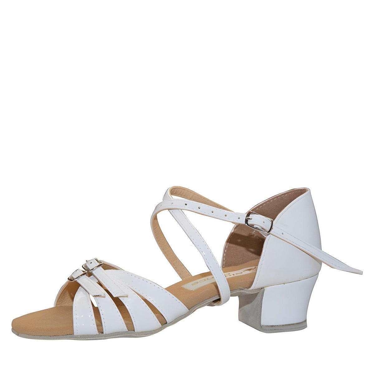 AIDA Tracey 029E — Girls' Latin Dance Shoes — White Patent