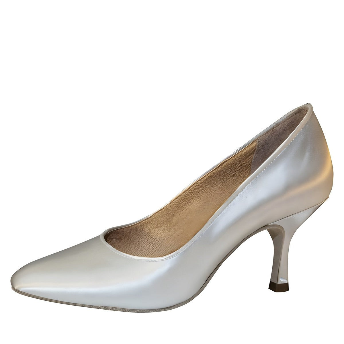 AIDA Anna 040D — Women's Standard Dance Shoes — White Satin