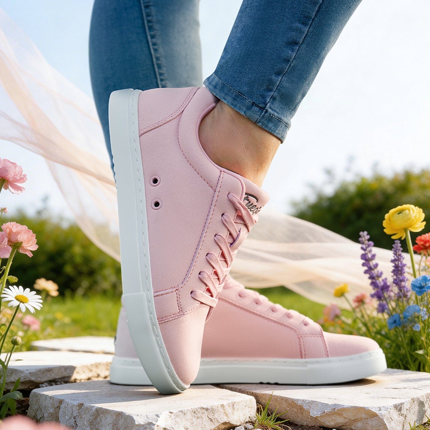 Fuego Pink Low-Top Dance Sneakers
