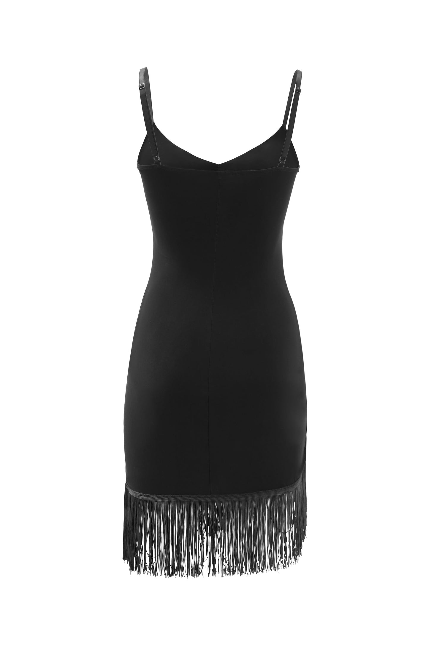 Clarine Black Fringe Latin Dance Dress