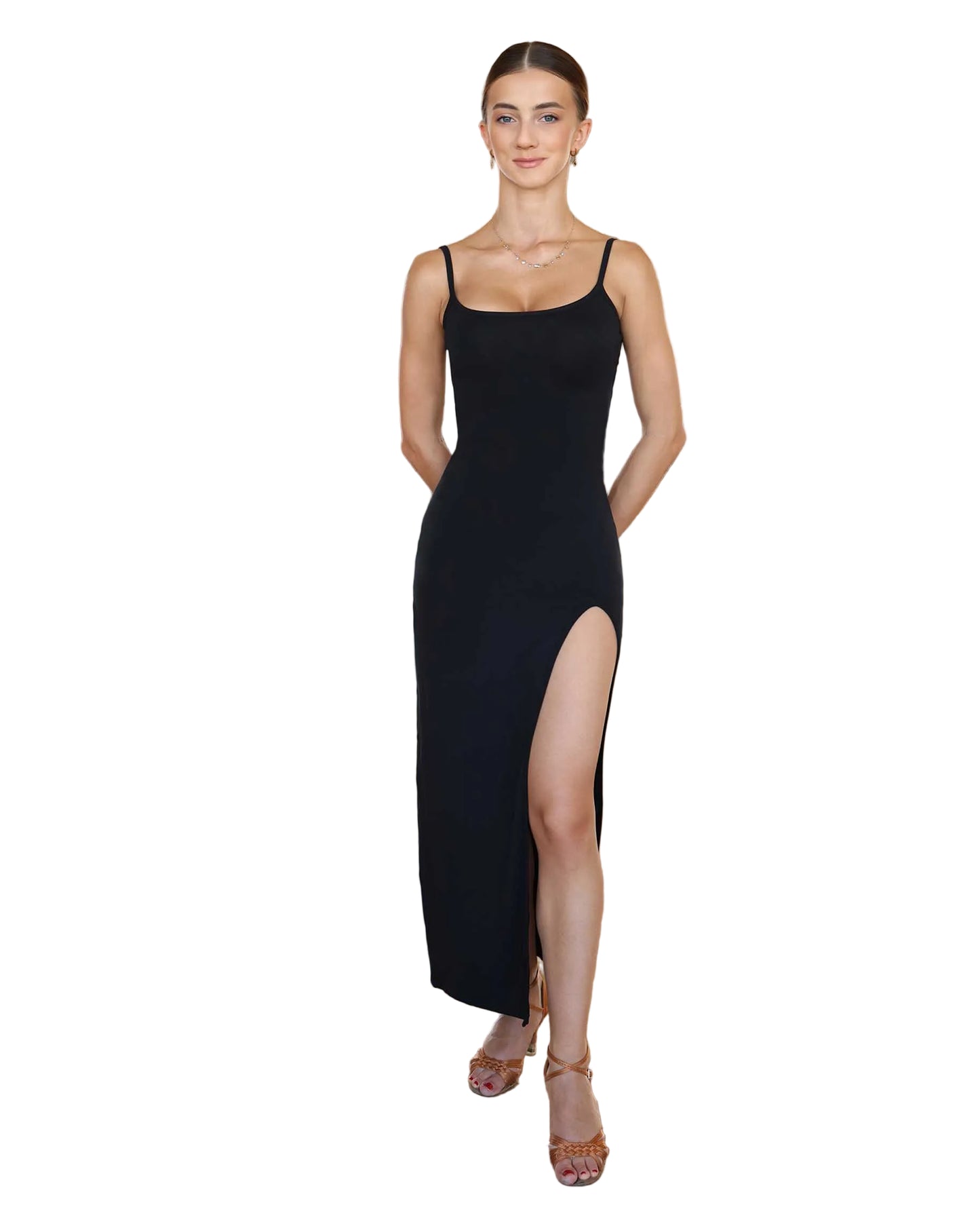 Slight Black Bamboo Maxi Dance Dress