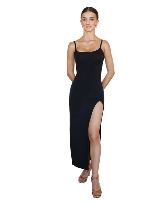 Slight Black Bamboo Maxi Dance Dress