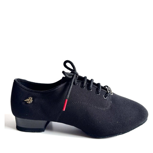 BD Dance Unisex Practice Latin Shoes – 1” Heel (2.5 cm), Black Canvas for Salsa, Bachata, Ballroom Training - BD Dance - Wedance