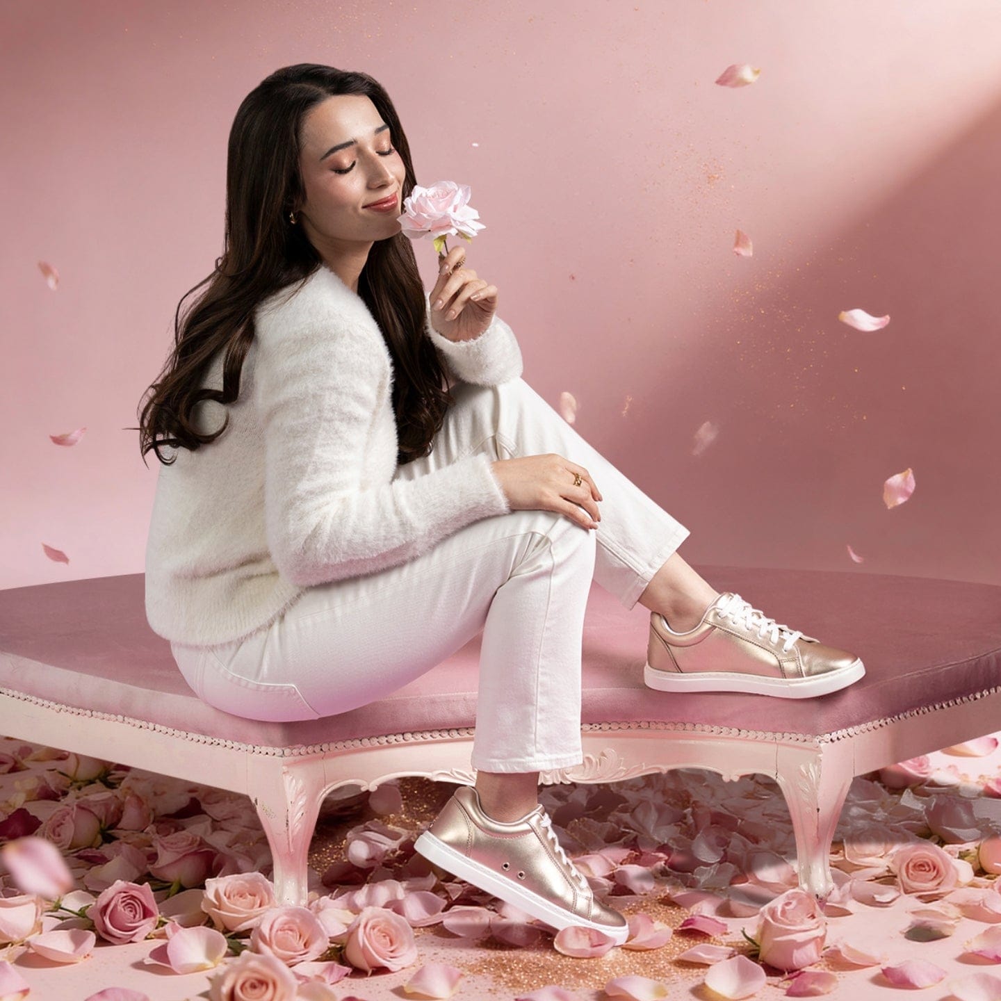 Fuego Rose Gold Low-Top Dance Sneakers
