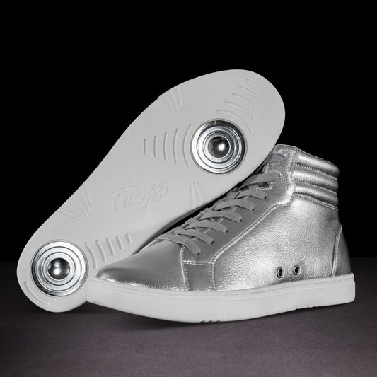 Fuego Silver High-Top Dance Sneakers