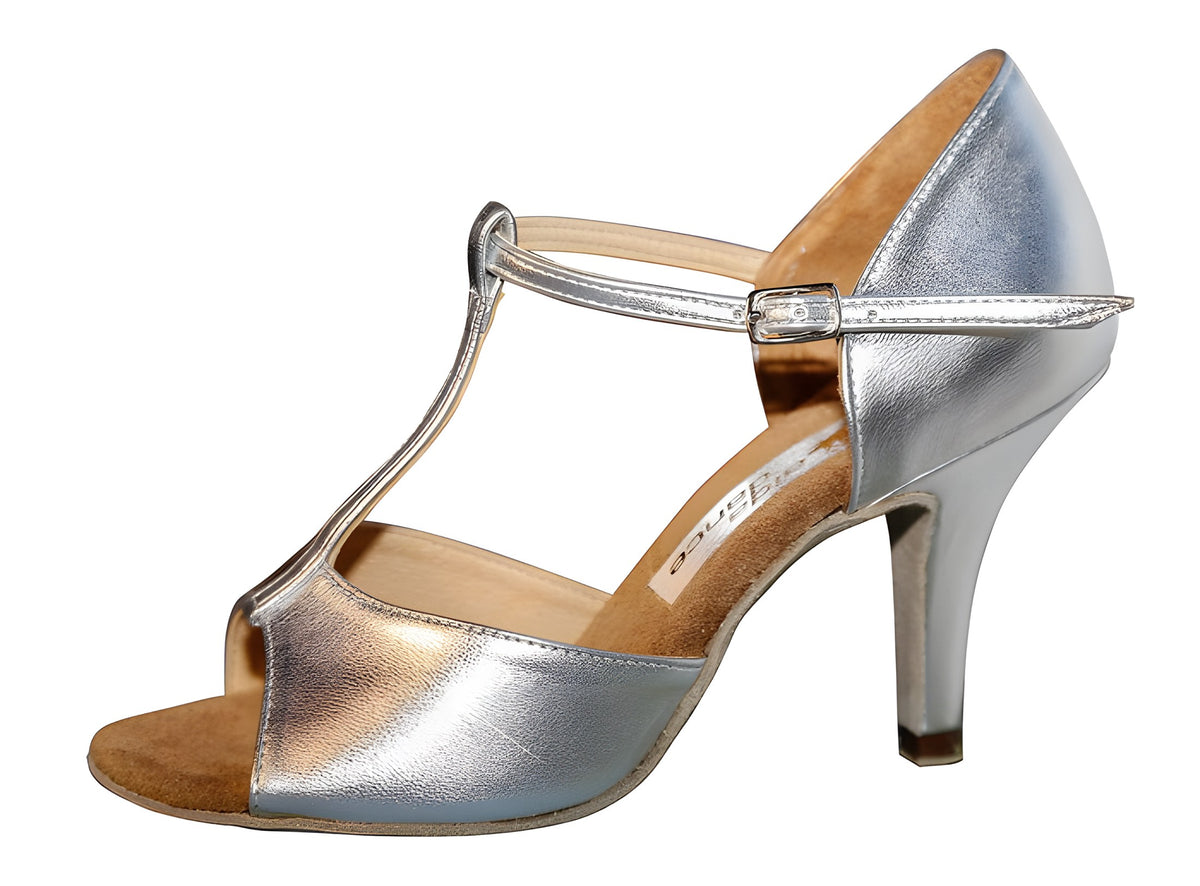 AIDA Boriana 010T – Women's Latin Dance Shoes, T-Strap — silver-leather.jpg
