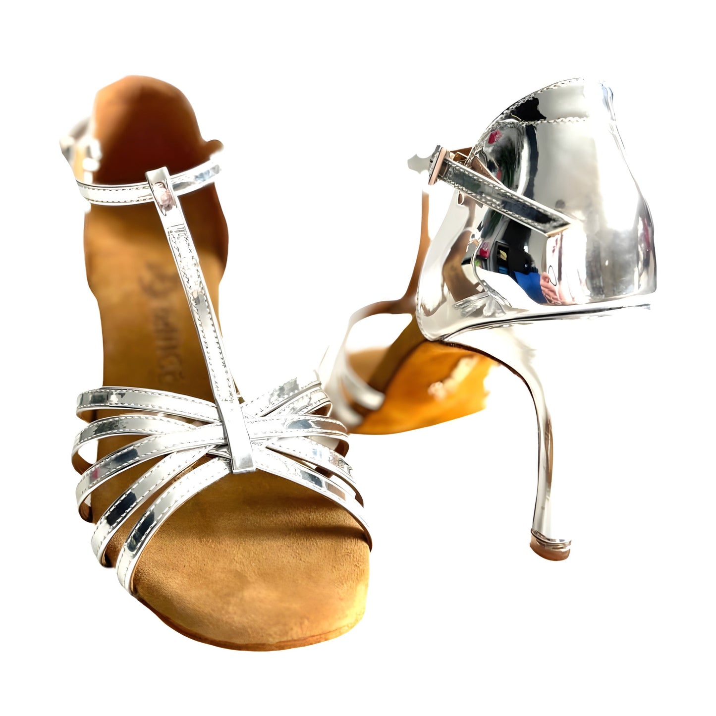BD Dance 2705 Women's Latin Dance Shoes — Mirror Silver