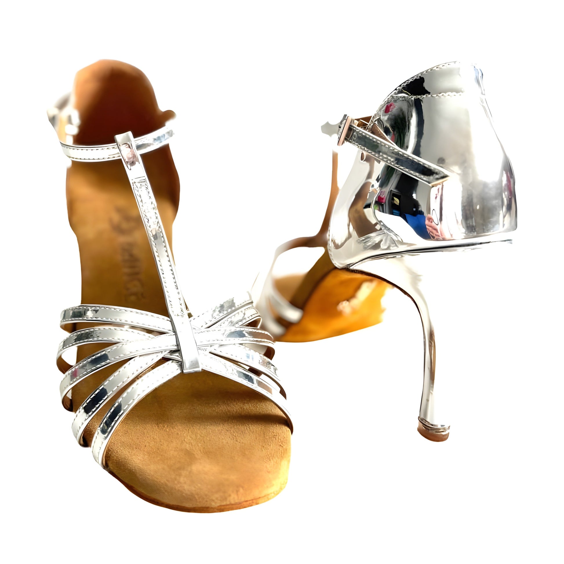 BD Dance 2705 Women's Latin Dance Shoes — Mirror Silver