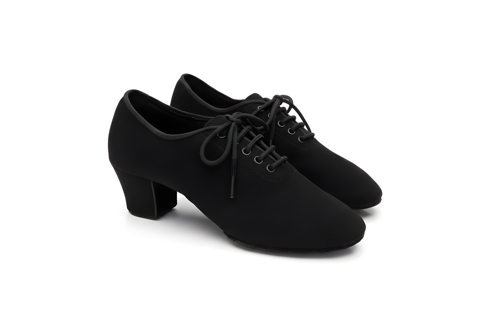 T1-B Women Oxford Cloth Dance Shoes – 45mm Heel, Split Sole - Latin & Ballroom Practice upscaled