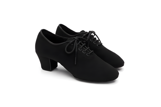 T1-B Women Oxford Cloth Dance Shoes – 45mm Heel, Split Sole - Latin & Ballroom Practice upscaled