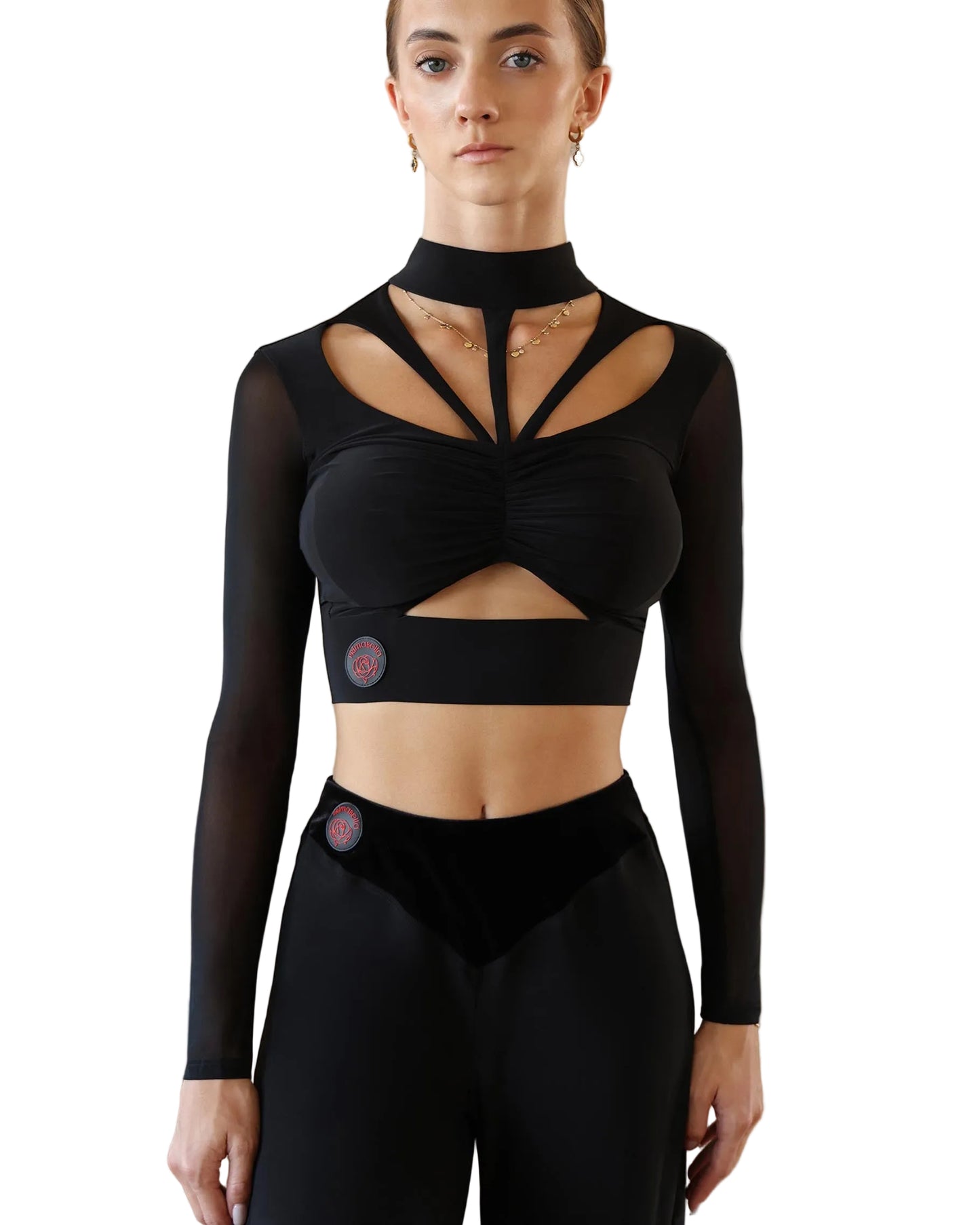 Riscante Black Long Sleeve Dance Top