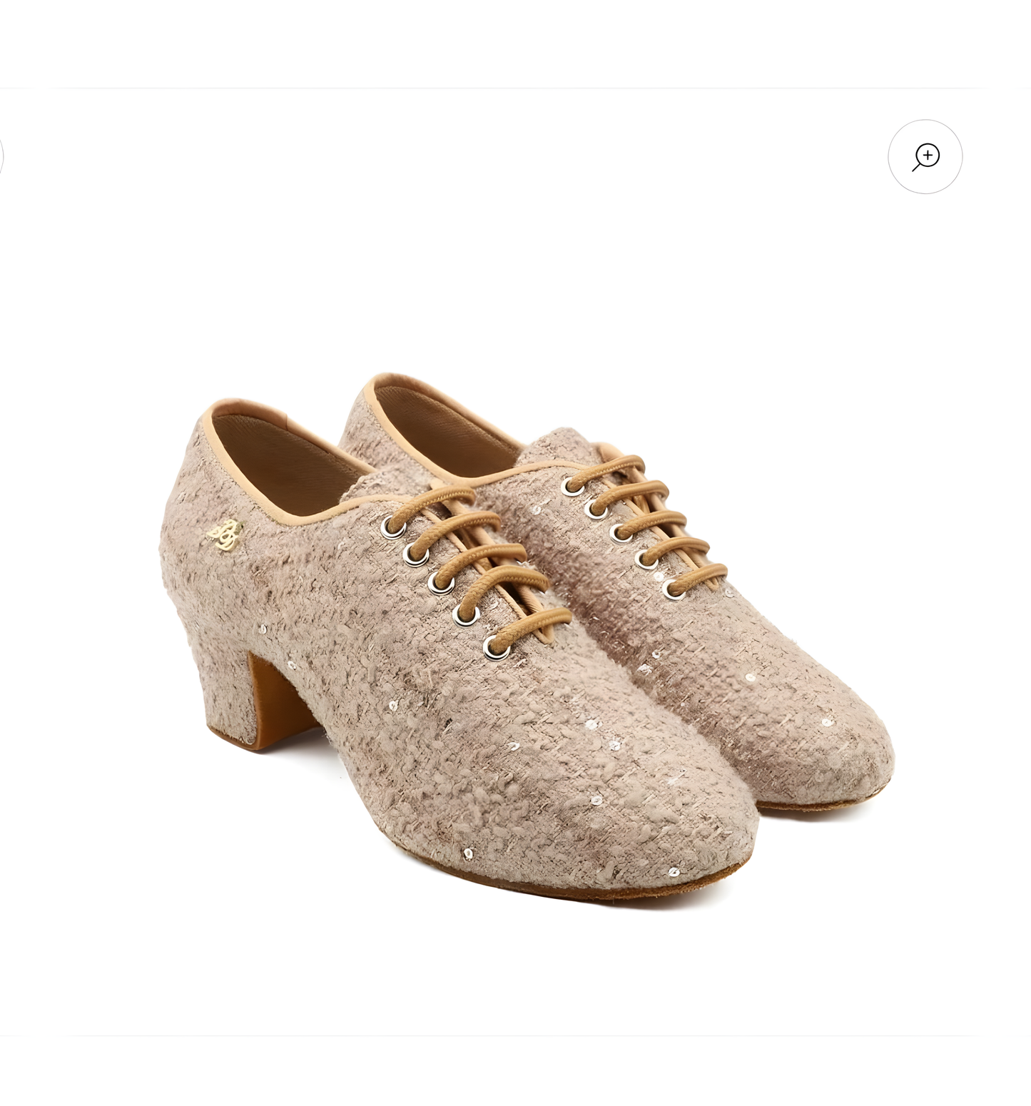 Coco Tweed Nude Style Women’s Latin Dance Shoes – Lace-Up Ballroom Practice & Performance Shoes with 4.5 mm heel, Split sole upscaled