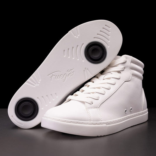 Fuego White High-Top Dance Sneakers