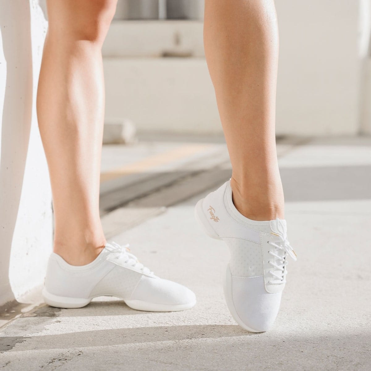 Fuego White Split-Sole Dance Sneakers
