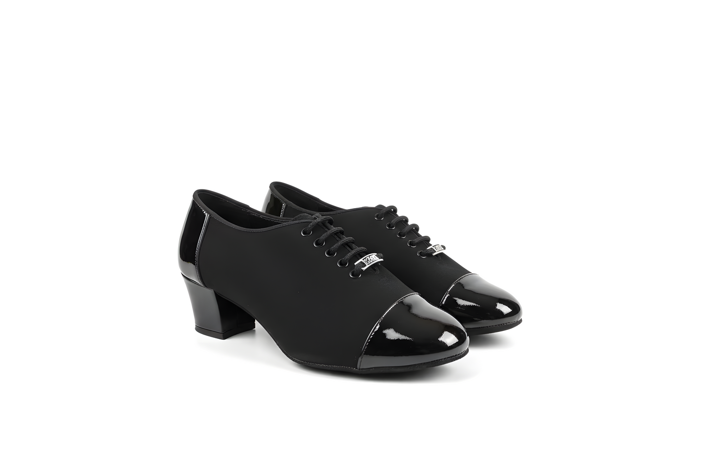 Women Patent+Canvas Dance Shoes – 55 mm Heel, Whole Sole - Latin & Ballroom Practice upscaled